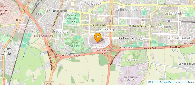 localisation de l'entreprise SYNDICAT PRINCIPAL DES COPROPRIETAIRES DU CENTRE COMMERCIAL RENNES ALMA  RENNES