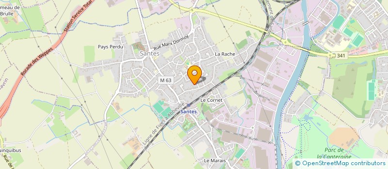 localisation de l'entreprise SYNERGIE à SANTES