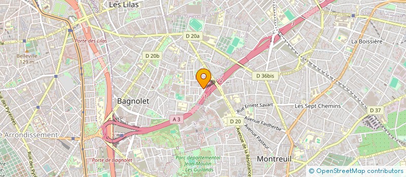 localisation de l'entreprise SYNERGIE SECURITE  BAGNOLET