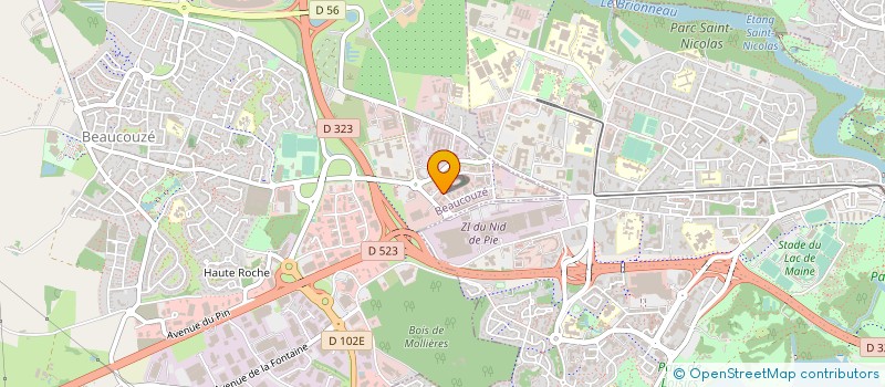 localisation de l'entreprise SYNERGIS ENVIRONNEMENT à BEAUCOUZE