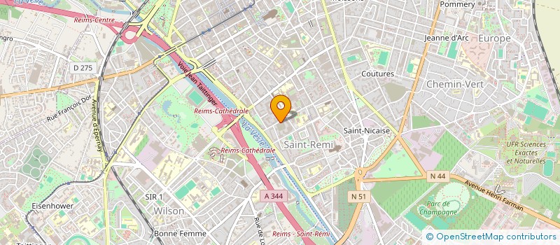 localisation de l'entreprise SYSTEMES D'INFORMATION SANTE CHAMPAGNE..  REIMS