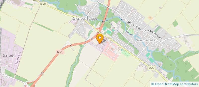 localisation de l'entreprise T.A COUVERTURE à ISLES-SUR-SUIPPE