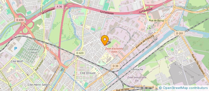 localisation de l'entreprise T.A.M.S.  ILLZACH