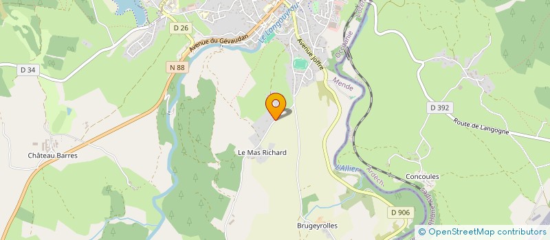 localisation de l'entreprise T.A.N.S.  LANGOGNE