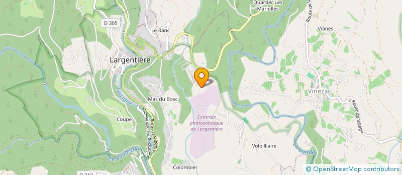 localisation de l'entreprise T.B.F. à LARGENTIERE