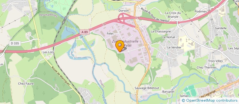 localisation de l'entreprise T.C.E. ENTREPRISE  THIERS