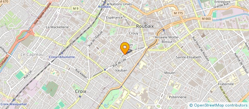 localisation de l'entreprise T.C.E HABITAT à ROUBAIX