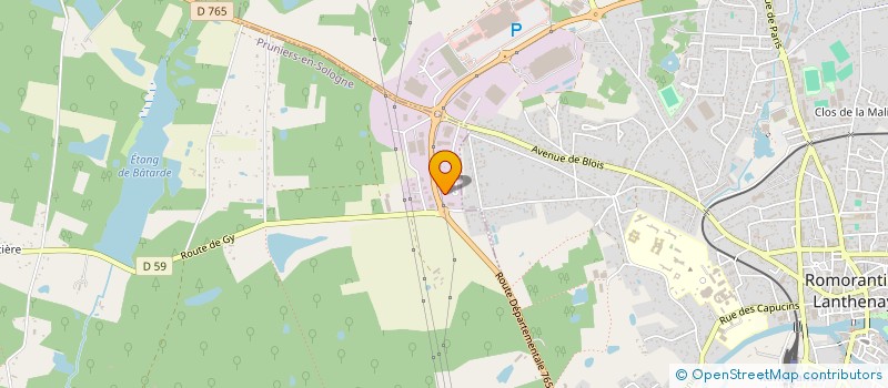 localisation de l'entreprise T.C.J.  PRUNIERS-EN-SOLOGNE