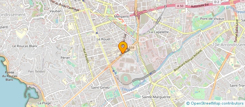 localisation de l'entreprise T.C.P. (TECHNIQUE CHAUFFAGE PLOMBERIE) à MARSEILLE