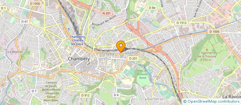 localisation de l'entreprise T C R A TRANSCOMMUNICATION RHONE ALPES à CHAMBERY