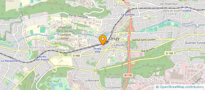 localisation de l'entreprise T COM +  ORSAY