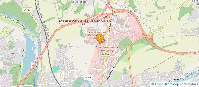localisation de l'entreprise T.D.B. à CHAMPNIERS