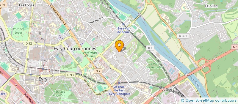 localisation de l'entreprise T.D.E. à EVRY-COURCOURONNES