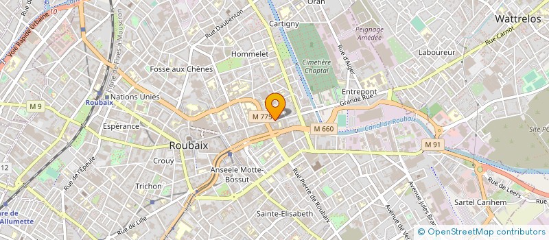localisation de l'entreprise T.E.B.S. à ROUBAIX