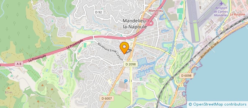 localisation de l'entreprise T.F.E à MANDELIEU-LA-NAPOULE