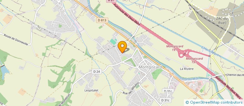 localisation de l'entreprise T.F.M.  MONTGISCARD