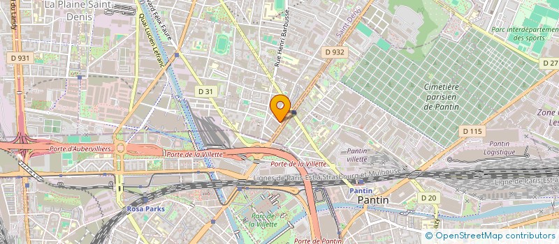 localisation de l'entreprise T.H.M.TRANSPORT  AUBERVILLIERS