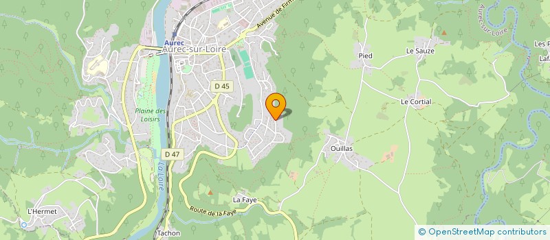 localisation de l'entreprise T.J IMMO.  AUREC-SUR-LOIRE