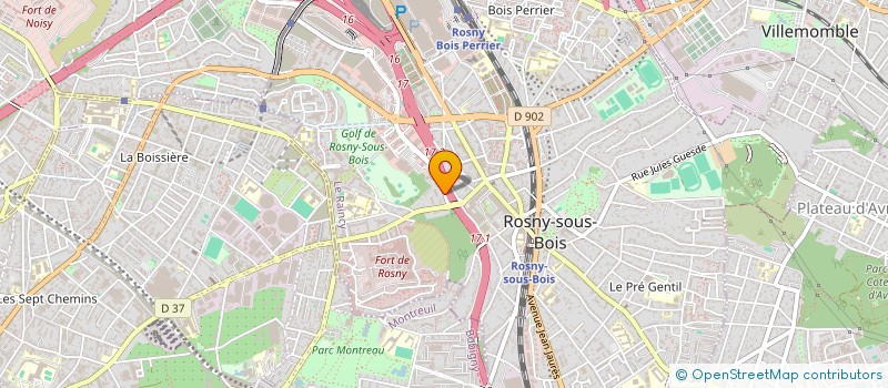 localisation de l'entreprise T&K BAT à ROSNY-SOUS-BOIS