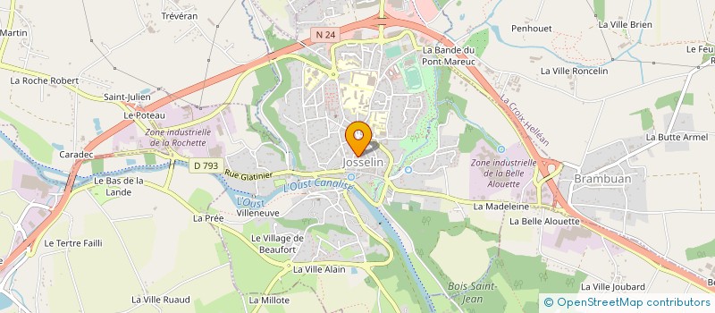 localisation de l'entreprise T.K. CONSTRUCTIONS à JOSSELIN