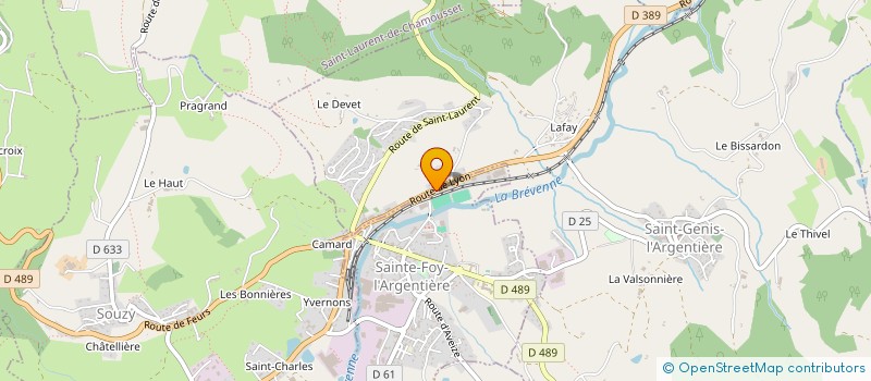 localisation de l'entreprise T.L.A.  SAINTE-FOY-L'ARGENTIERE