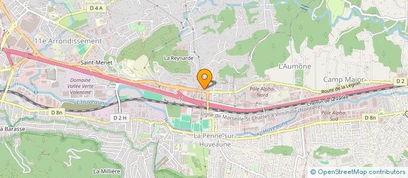 localisation de l'entreprise T.N.S.  LA PENNE-SUR-HUVEAUNE