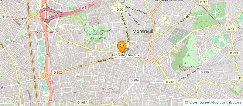 localisation de l'entreprise T.P.C à MONTREUIL