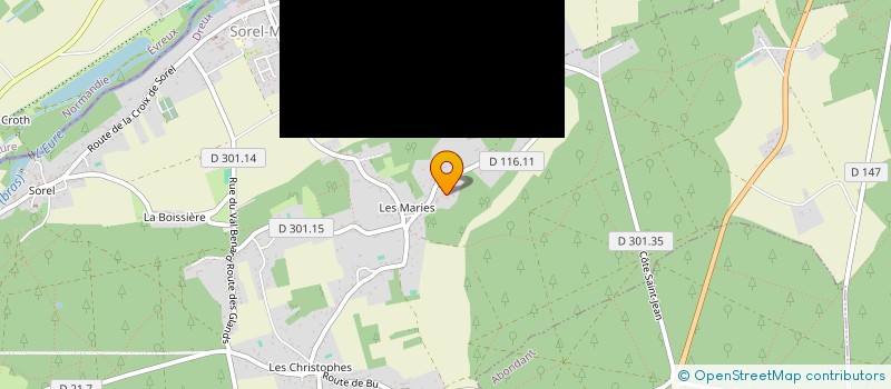 localisation de l'entreprise T.P ELEC SARL à SOREL-MOUSSEL