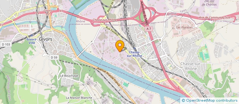 localisation de l'entreprise T.P.F.  CHASSE-SUR-RHONE