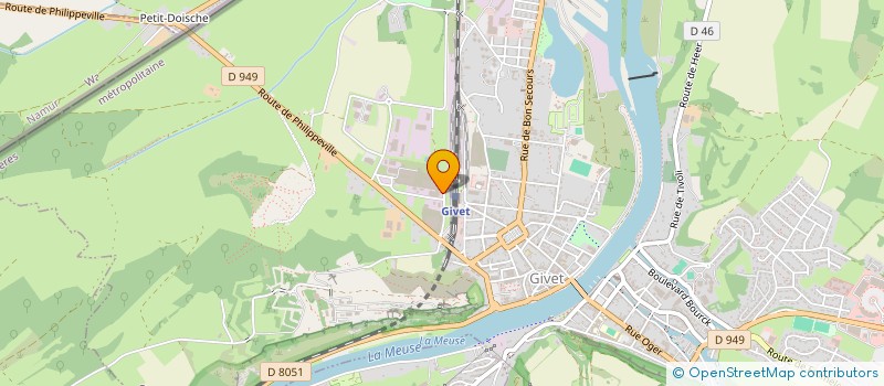 localisation de l'entreprise T.P.F. DEVELOPPEMENT  GIVET