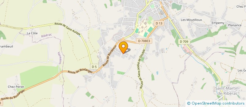 localisation de l'entreprise T.P.M.G.  RIBERAC