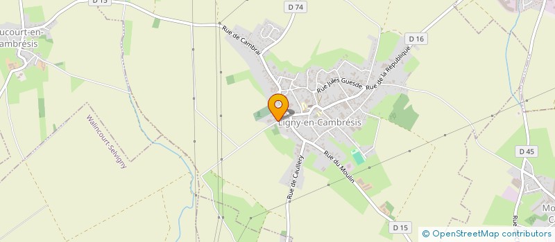 localisation de l'entreprise T.P. MERIAUX à LIGNY-EN-CAMBRESIS
