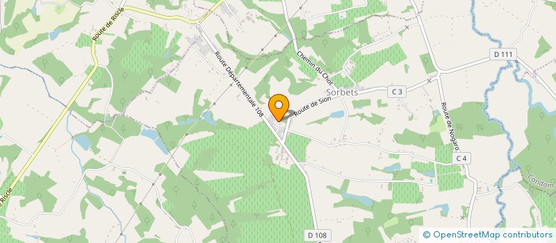 localisation de l'entreprise T.R.M.  SORBETS