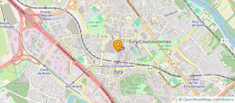 localisation de l'entreprise T.R.V. à EVRY-COURCOURONNES