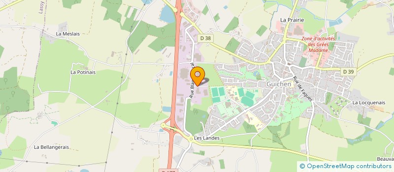 localisation de l'entreprise T.S.H. à GUICHEN