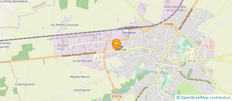 localisation de l'entreprise T.V. SERVICE à SURGERES