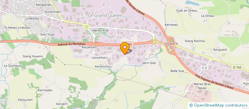 localisation de l'entreprise T2C à QUIMPER