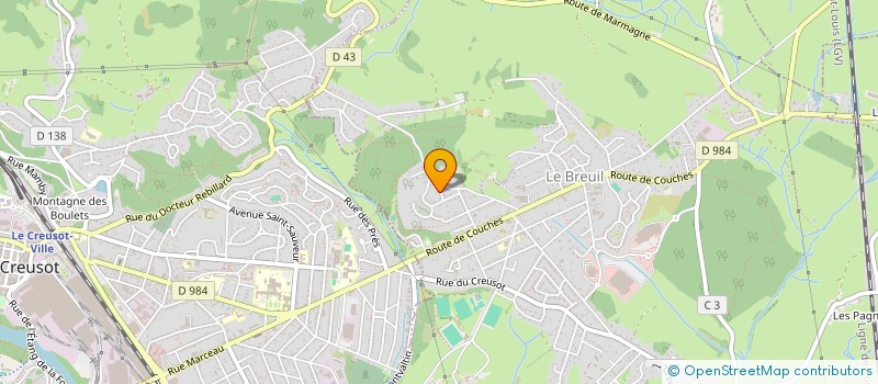 localisation de l'entreprise T2E  LE BREUIL