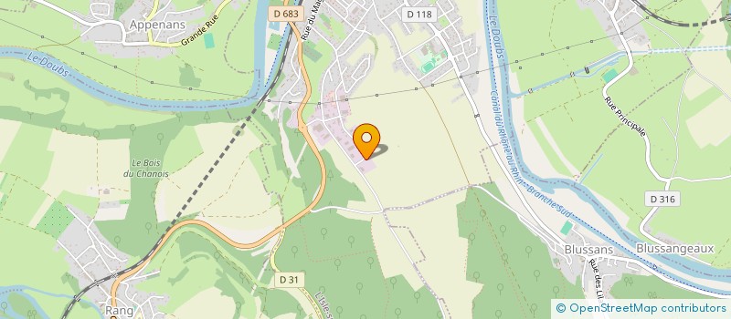 localisation de l'entreprise T2J  L'ISLE-SUR-LE-DOUBS