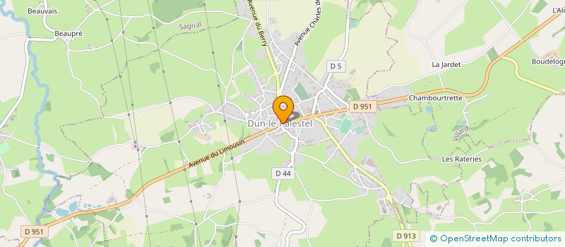 localisation de l'entreprise TABAUD SARL à DUN-LE-PALESTEL