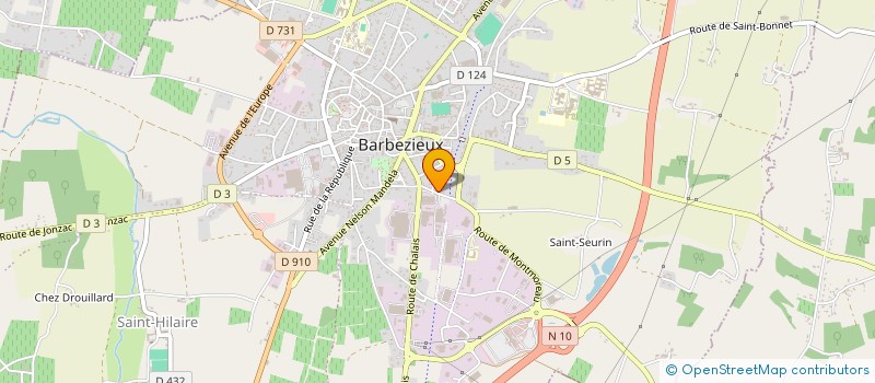 localisation de l'entreprise TACON PLACAGES à BARBEZIEUX-SAINT-HILAIRE
