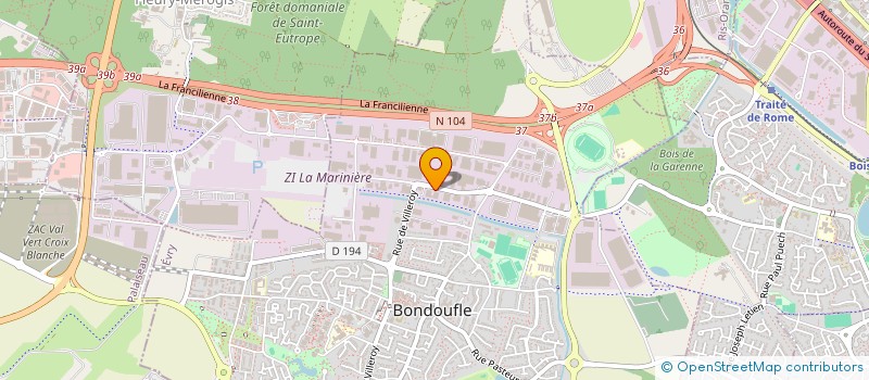 localisation de l'entreprise TAW à BONDOUFLE