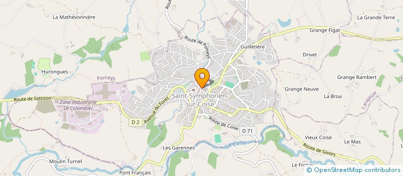 localisation de l'entreprise TAXI AMBULANCE LES HAUTS DU LYONNAIS  SAINT-SYMPHORIEN-SUR-COISE