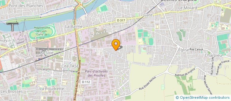 localisation de l'entreprise TAXI ET VSL DE L'EST LYONNAIS  DECINES-CHARPIEU