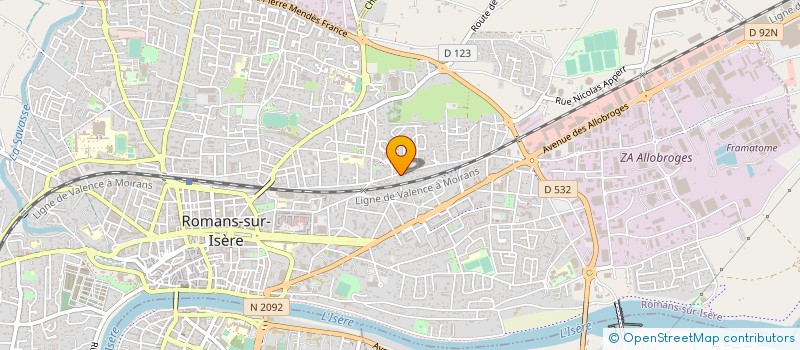 localisation de l'entreprise TAXI THIOT ASTIER à ROMANS-SUR-ISERE