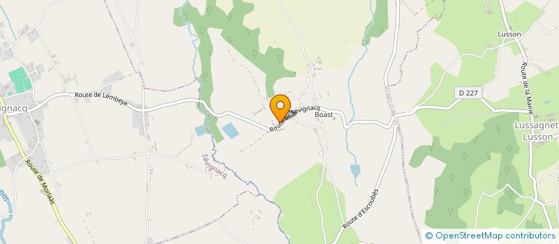 localisation de l'entreprise TBDF PRODUCTION  COSLEDAA-LUBE-BOAST