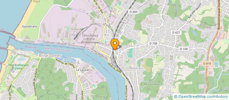 localisation de l'entreprise TBH PROD  BOUCAU