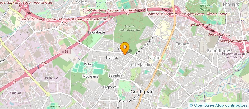 localisation de l'entreprise TBH2O à GRADIGNAN