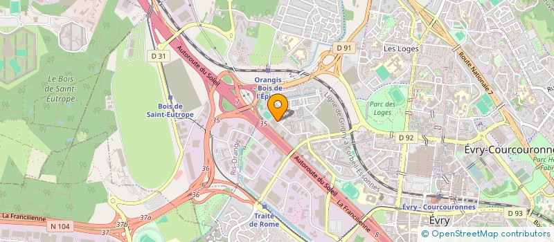 localisation de l'entreprise TBK à EVRY-COURCOURONNES