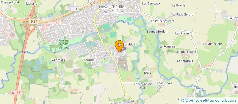 localisation de l'entreprise TD3C à NOYAL-CHATILLON-SUR-SEICHE